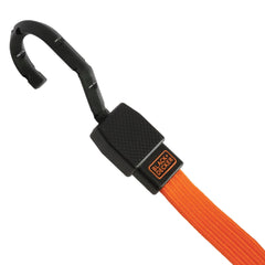 Black/Orange 48" Flat Bungee Cord Straps, 2 Pack