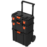 Stackable Storage System - 3 Piece Set (Small, Deep Toolbox, and Rolling Tote)