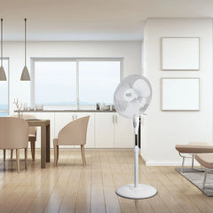 16 In. Stand Fan with Remote, White