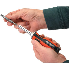 6-In-1 Multibit Screwdriver, Two-Sided Bits Including Phillips, Slotted, Nut Drivers