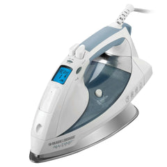 All-Temp Steam Iron with Stainless-Steel Soleplate; White/Grey