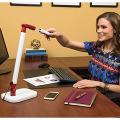 Exalt Flash Detachable Head LED Desk Lamp, White/Red