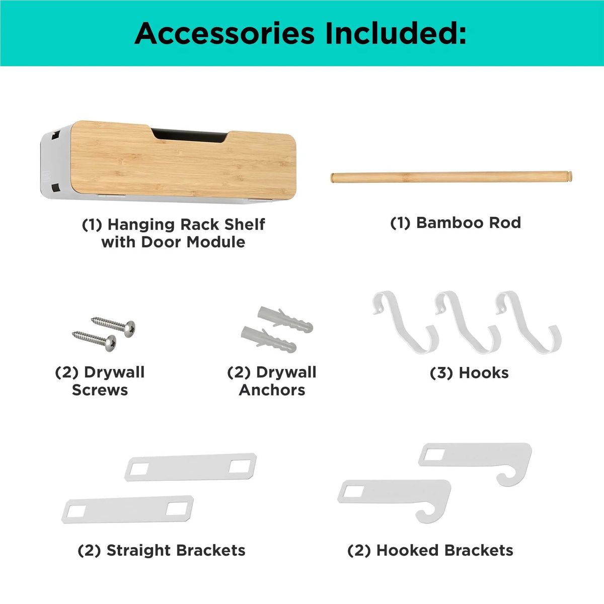 White Hanging / Magnetic Rack System-Shelf W/ Door
