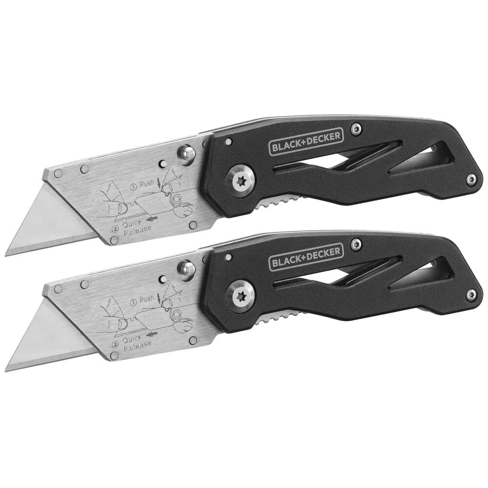 Utility Knife, Folding, 2 Pack