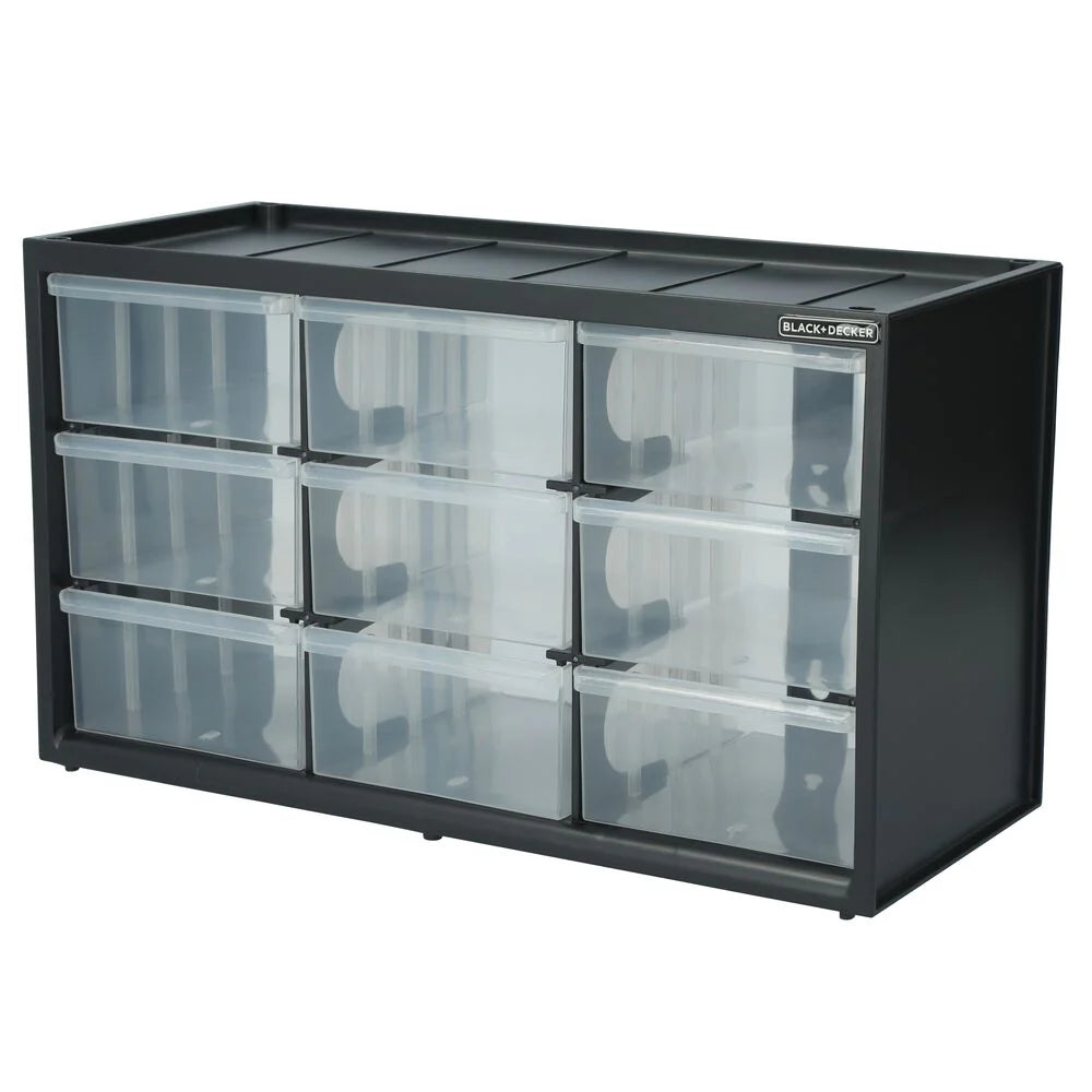 Large 9 Drawer Bin System Blk