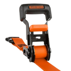 Black/Orange 1" x 10' Ratchet Tie Down Straps with Ergonomic Handles (2,500 lb Break Strength) for Securing Cargo, 4 Pack