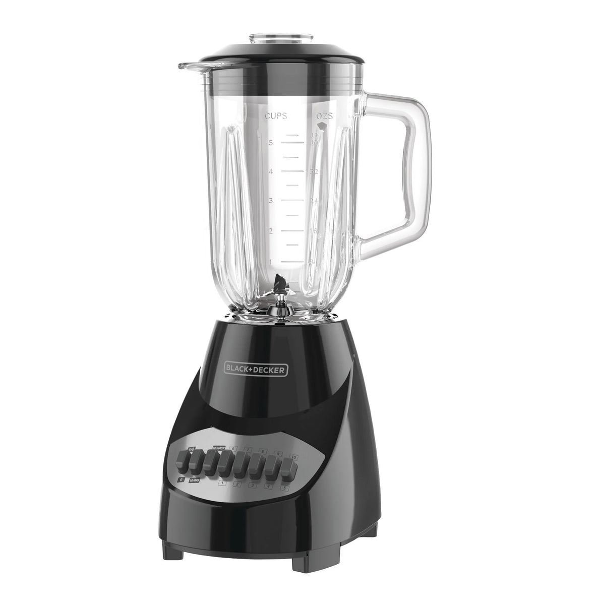 Countertop Blender with 5-Cup Glass Jar, 10-Speed Settings, Black