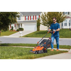 Corded Electric Lawn Mower With Bike Handle, 10-Amp, 15-Inch