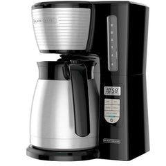 12-Cup Thermal Programmable Coffee maker, Brew Strength Selector, Black and Silver