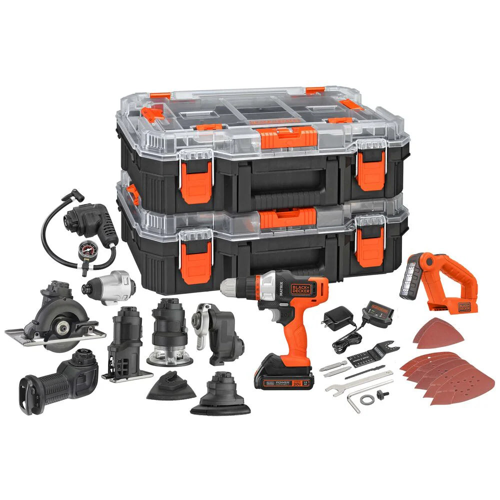 20V MAX *POWERCONNECT™ MATRIX™ Cordless Drill with 10 Attachments and Strorage Case, Battery and Charger Included