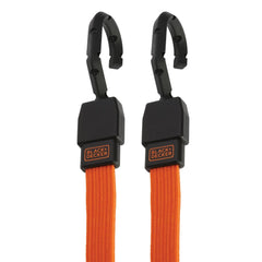 Black/Orange 48" Flat Bungee Cord Straps, 2 Pack