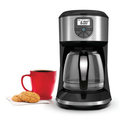 Coffeemaker 12-Cup Programmable Coffee Maker; Silver; Black/Stainless Steel
