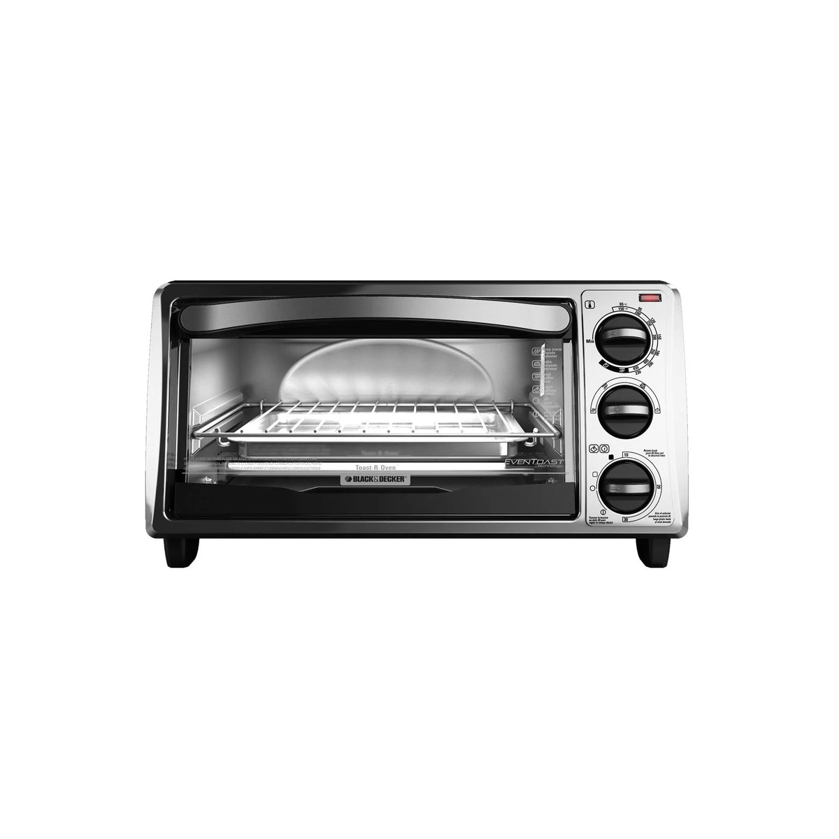 4-Slice Convection Oven; Stainless Steel; Curved Interior fits a 9 inch Pizza