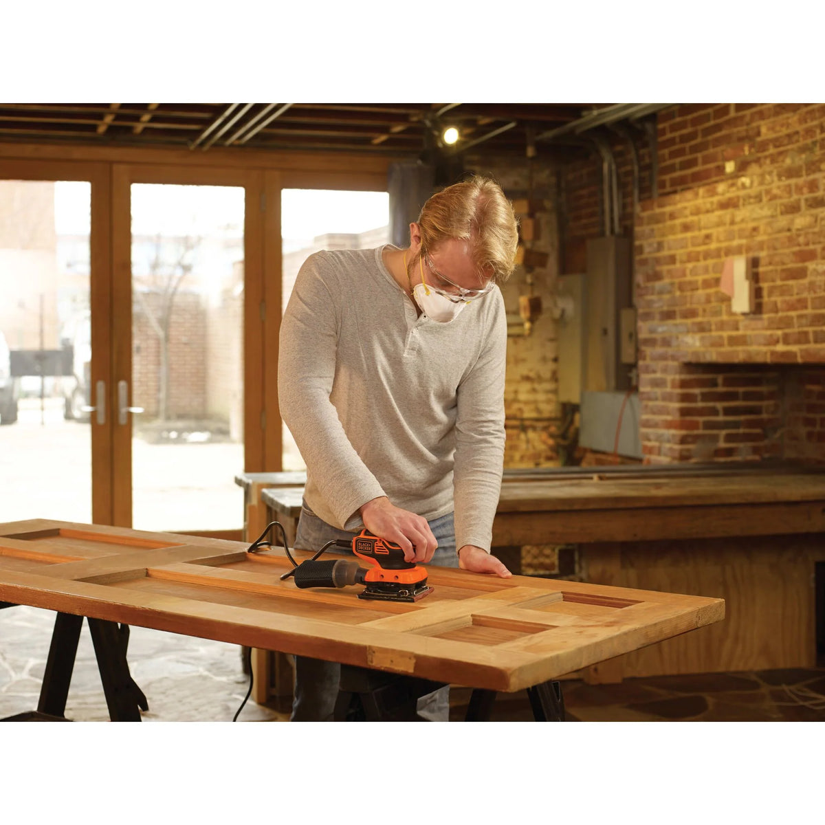 1/4 Sheet Orbital Sander with Paddle Switch Actuation, 2.0 Amp